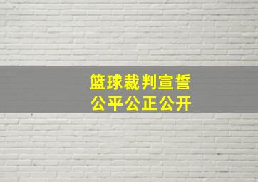 篮球裁判宣誓 公平公正公开